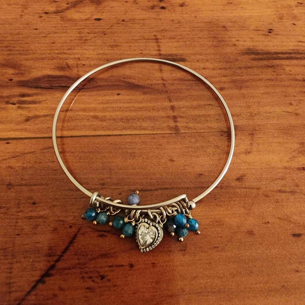Slide Charm Bracelet (heart and bead)